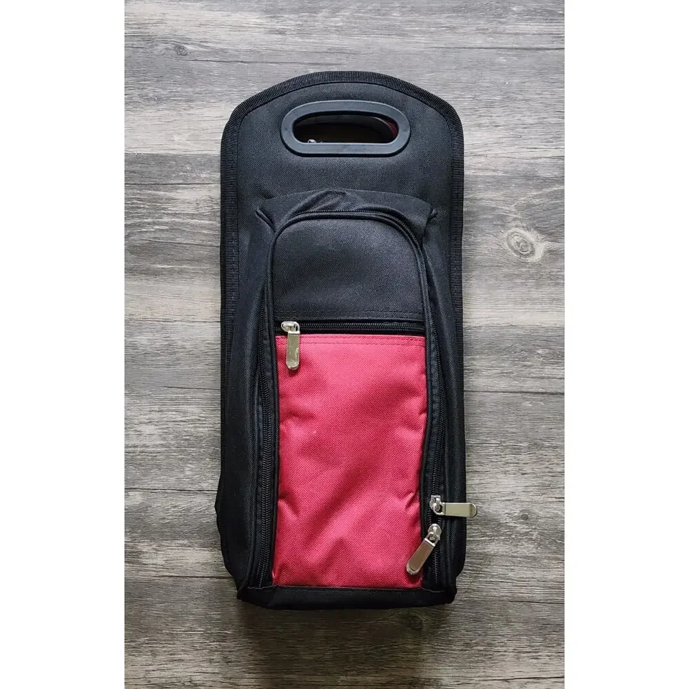 Wine Travel Bag Set Insulated Wine Bottle Carrier Tote Pack Luggage Case